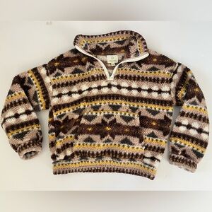 Aerie Offline  Textured Zip-Up in Pink and Yellow Fleece center pocket